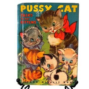 VTG 1942 Cat Talks to Her Kittens Book, by Fannie E. Mead, Rand McNally